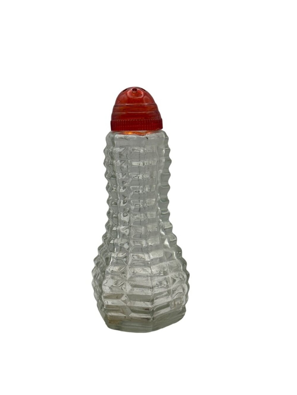 Retro Diner Shaker with Hexagonal Waffle Glass and Red Atomic Top Single Shaker - Picture 1 of 4